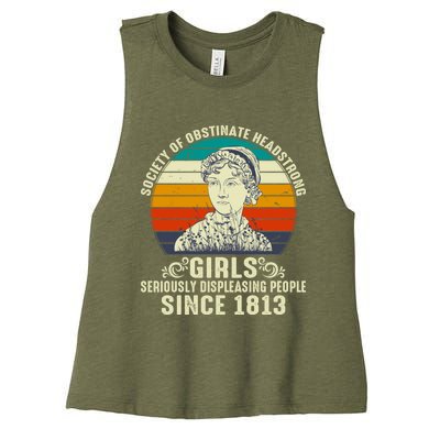 Womens Society Of Obstinate Headstrong Jane Austen Women's Racerback Cropped Tank