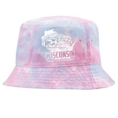 Wisconsin Smell Our Dairy Air Funny Wisconsin Tie-Dyed Bucket Hat