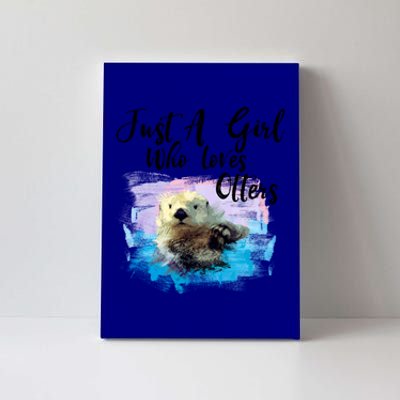 Watercolor Sea Otter Gift Who Loves Otters Great Gift Canvas