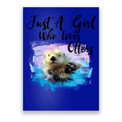 Watercolor Sea Otter Gift Who Loves Otters Great Gift Poster