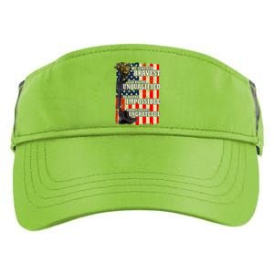 We Sent Our Bravest Support Military Veterans USA Flag Adult Drive Performance Visor