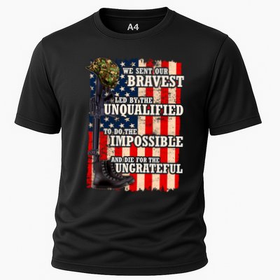 We Sent Our Bravest Support Military Veterans USA Flag Performance Shirt