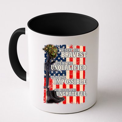We Sent Our Bravest Support Military Veterans USA Flag Mug
