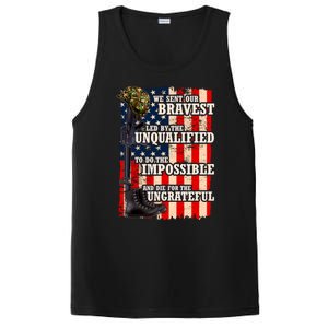 We Sent Our Bravest Support Military Veterans USA Flag PosiCharge Competitor Tank