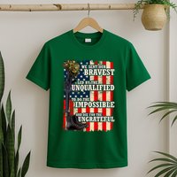 We Sent Our Bravest Support Military Veterans USA Flag T-Shirt