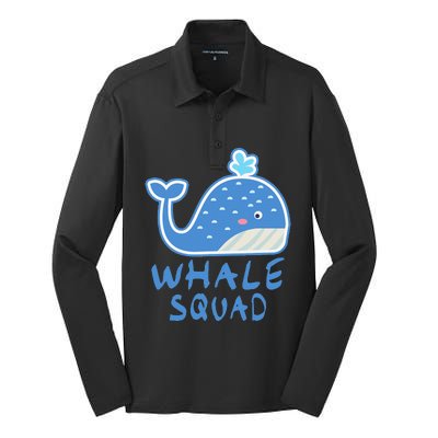 Whale Squad Ocean Love Gift Silk Touch Performance Long Sleeve Polo