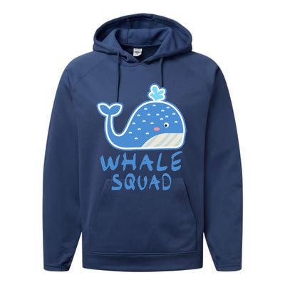 Whale Squad Ocean Love Gift Performance Fleece Hoodie