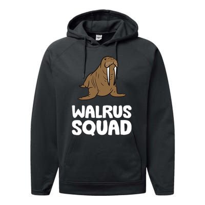 Walrus Squad Ocean Animal Funny Walrus Squad Premium Performance Fleece Hoodie