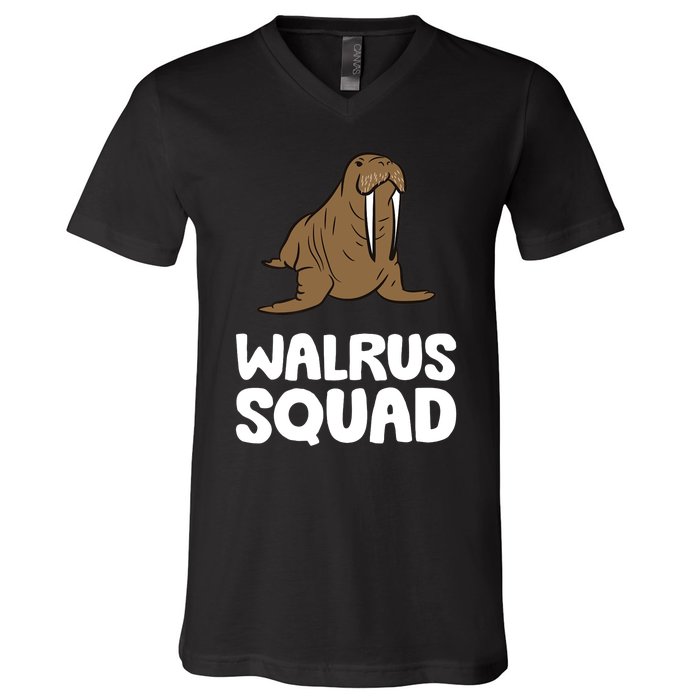 Walrus Squad Ocean Animal Funny Walrus Squad Premium V-Neck T-Shirt