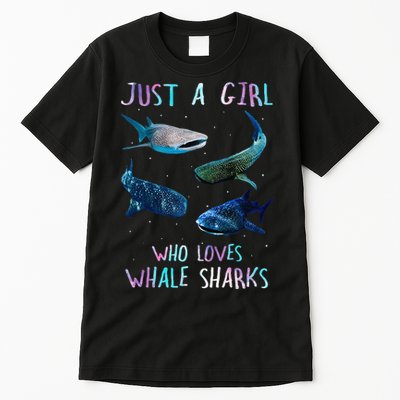 Watercolor Shark Ocean Just A Girl Who Loves Whale Sharks Tall T-Shirt