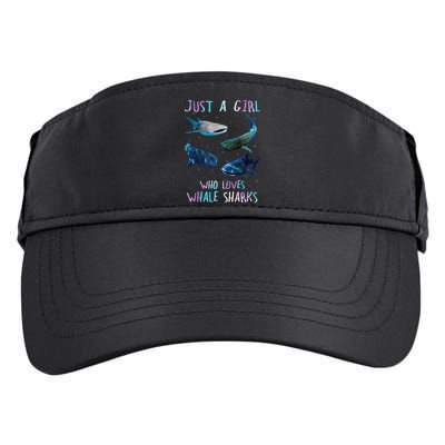 Watercolor Shark Ocean Just A Girl Who Loves Whale Sharks Adult Drive Performance Visor