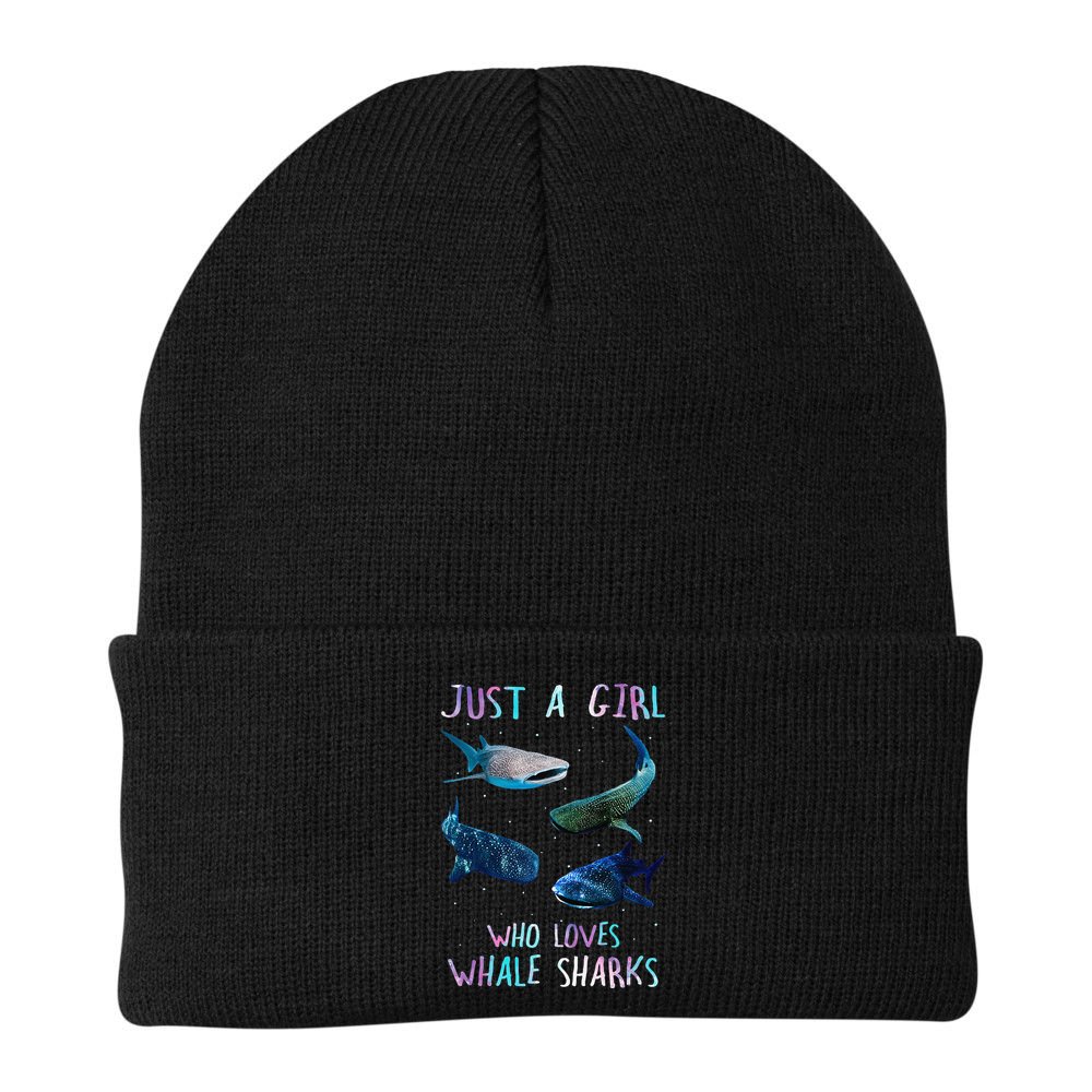 Watercolor Shark Ocean Just A Girl Who Loves Whale Sharks Beanie