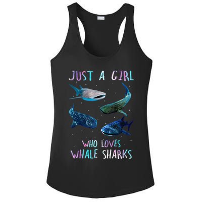 Watercolor Shark Ocean Just A Girl Who Loves Whale Sharks Ladies PosiCharge Competitor Racerback Tank