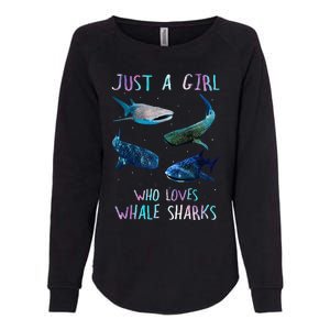 Watercolor Shark Ocean Just A Girl Who Loves Whale Sharks Womens California Wash Sweatshirt