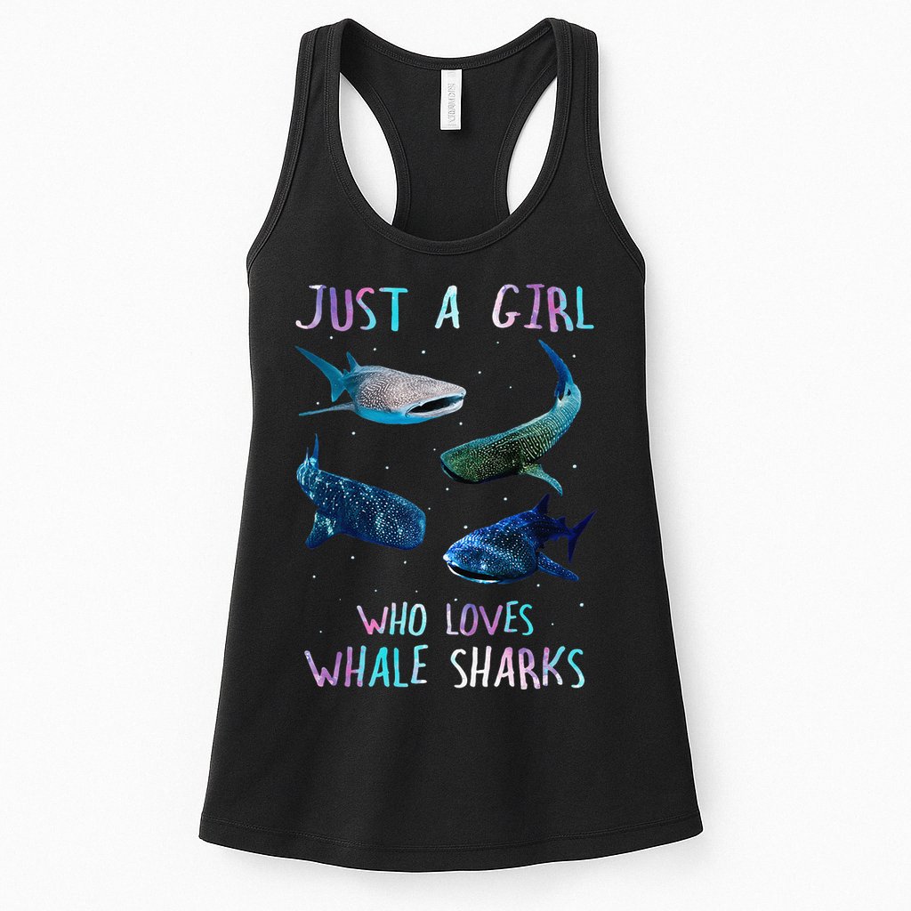 Watercolor Shark Ocean Just A Girl Who Loves Whale Sharks Womens Tank Top