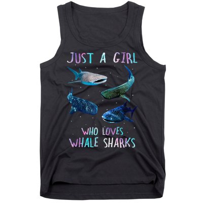 Watercolor Shark Ocean Just A Girl Who Loves Whale Sharks Tank Top