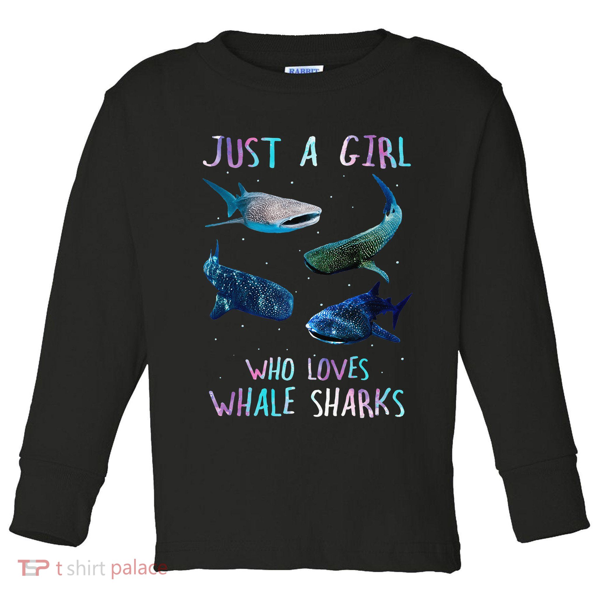 Watercolor Shark Ocean Just A Girl Who Loves Whale Sharks Toddler Long Sleeve Shirt