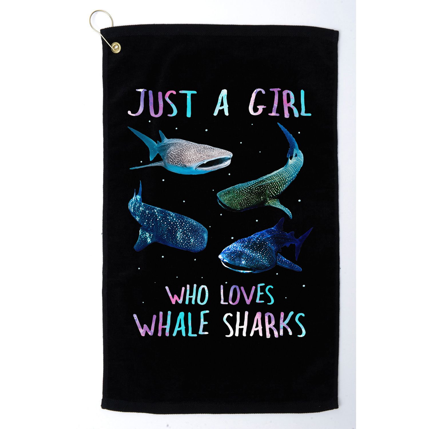 Watercolor Shark Ocean Just A Girl Who Loves Whale Sharks Golf Towel