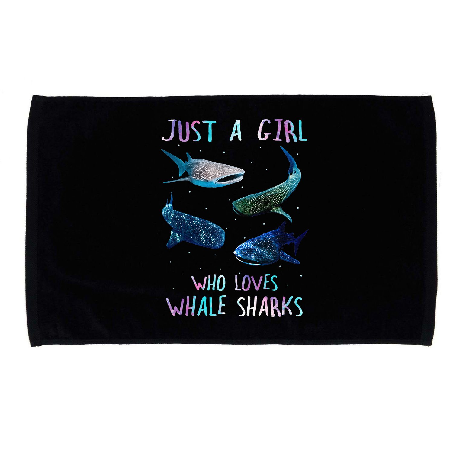Watercolor Shark Ocean Just A Girl Who Loves Whale Sharks Microfiber Hand Towel