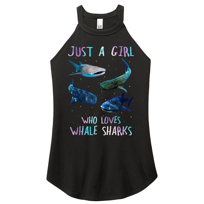 Watercolor Shark Ocean Just A Girl Who Loves Whale Sharks Women's Perfect Tri Rocker Tank
