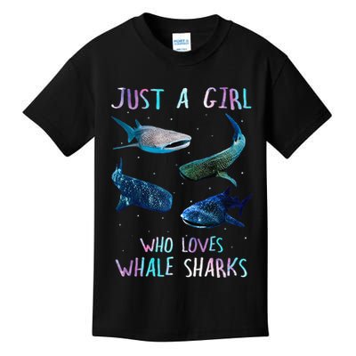 Watercolor Shark Ocean Just A Girl Who Loves Whale Sharks Kids T-Shirt