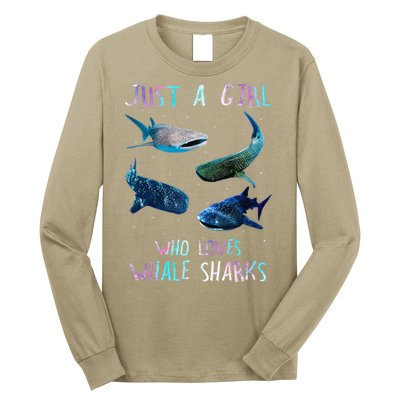 Watercolor Shark Ocean Just A Girl Who Loves Whale Sharks Long Sleeve Shirt