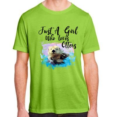 Watercolor Sea Otter Gift Who Loves Otters Cute Gift Adult ChromaSoft Performance T-Shirt