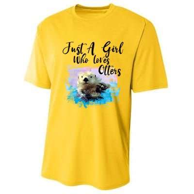 Watercolor Sea Otter Gift Who Loves Otters Cute Gift Performance Sprint T-Shirt