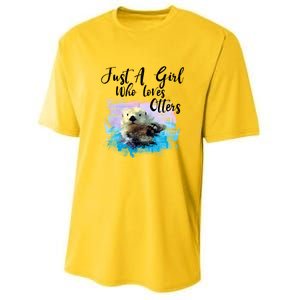 Watercolor Sea Otter Gift Who Loves Otters Cute Gift Youth Performance Sprint T-Shirt