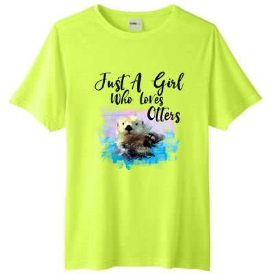 Watercolor Sea Otter Gift Who Loves Otters Cute Gift Tall Fusion ChromaSoft Performance T-Shirt