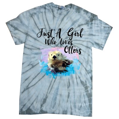 Watercolor Sea Otter Gift Who Loves Otters Cute Gift Tie-Dye T-Shirt