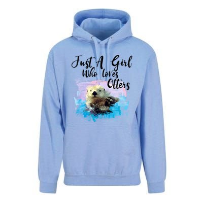 Watercolor Sea Otter Gift Who Loves Otters Cute Gift Unisex Surf Hoodie