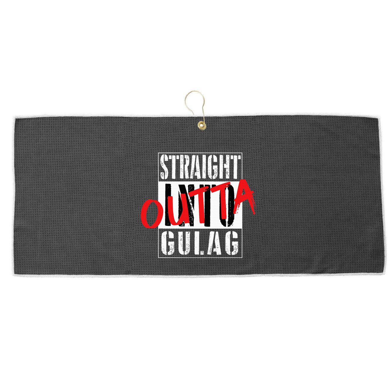 Warzone Straight Outta Gulag Duty Call Gamer Gift Large Microfiber Waffle Golf Towel