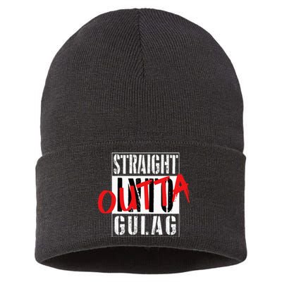 Warzone Straight Outta Gulag Duty Call Gamer Gift Sustainable Knit Beanie