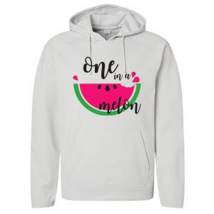 Watermelon Summer One in a Melon Fruit cool Tee gift Performance Fleece Hoodie