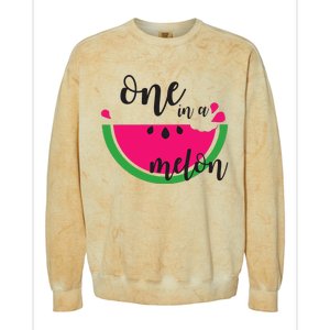 Watermelon Summer One in a Melon Fruit cool Tee gift Colorblast Crewneck Sweatshirt