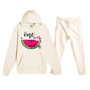 Watermelon Summer One in a Melon Fruit cool Tee gift Premium Hooded Sweatsuit Set