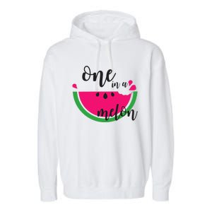 Watermelon Summer One in a Melon Fruit cool Tee gift Garment-Dyed Fleece Hoodie