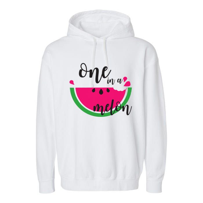 Watermelon Summer One in a Melon Fruit cool Tee gift Garment-Dyed Fleece Hoodie