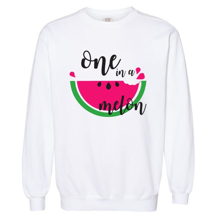 Watermelon Summer One in a Melon Fruit cool Tee gift Garment-Dyed Sweatshirt