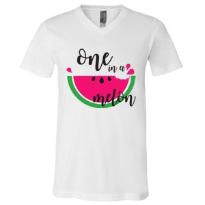 Watermelon Summer One in a Melon Fruit cool Tee gift V-Neck T-Shirt