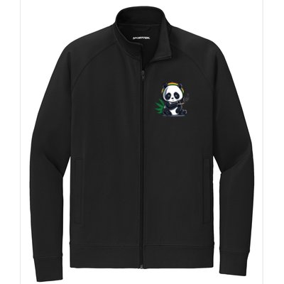 Weed Smoking Panda Gift Marijuana Cannabis Thc Stoner Gift Stretch Full-Zip Cadet Jacket