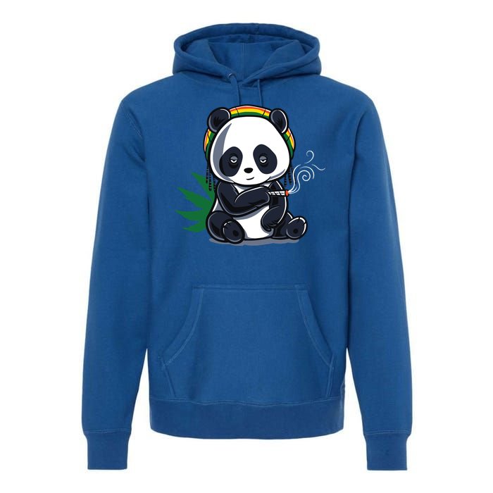 Weed Smoking Panda Gift Marijuana Cannabis Thc Stoner Gift Premium Hoodie