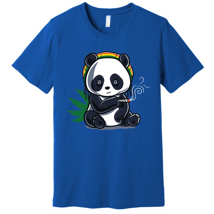 Weed Smoking Panda Gift Marijuana Cannabis Thc Stoner Gift Premium T-Shirt