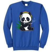 Weed Smoking Panda Gift Marijuana Cannabis Thc Stoner Gift Tall Sweatshirt