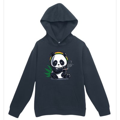 Weed Smoking Panda Gift Marijuana Cannabis Thc Stoner Gift Urban Pullover Hoodie