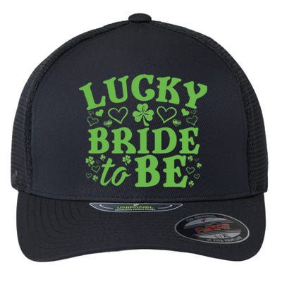 Womens St. Patrick's Day Green Shamrock Heart Wedding Gift Flexfit Unipanel Trucker Cap