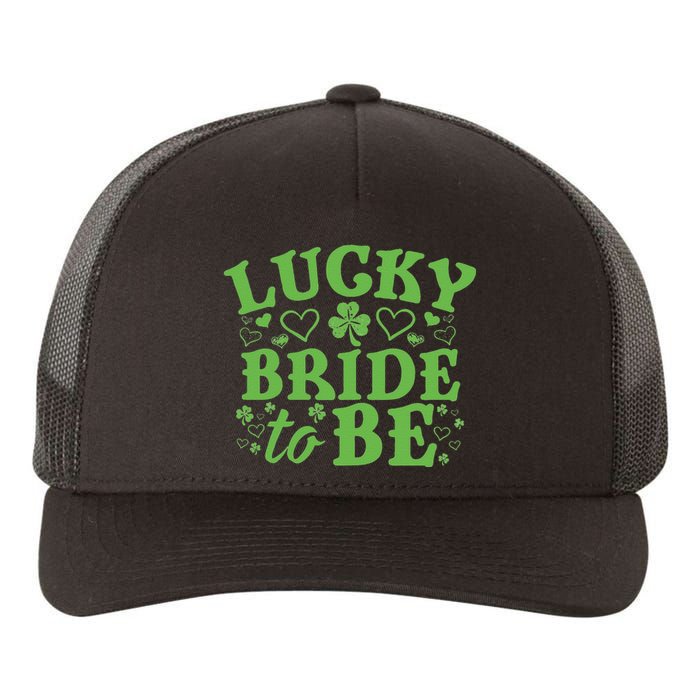 Womens St. Patrick's Day Green Shamrock Heart Wedding Gift Yupoong Adult 5-Panel Trucker Hat