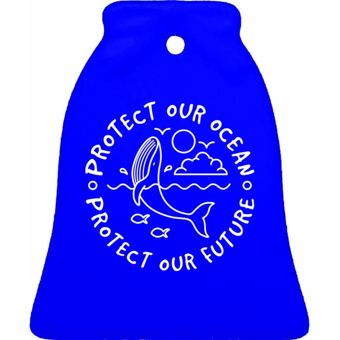 Whale Shark Protect Ocean Protect Our Future Gift Ceramic Bell Ornament