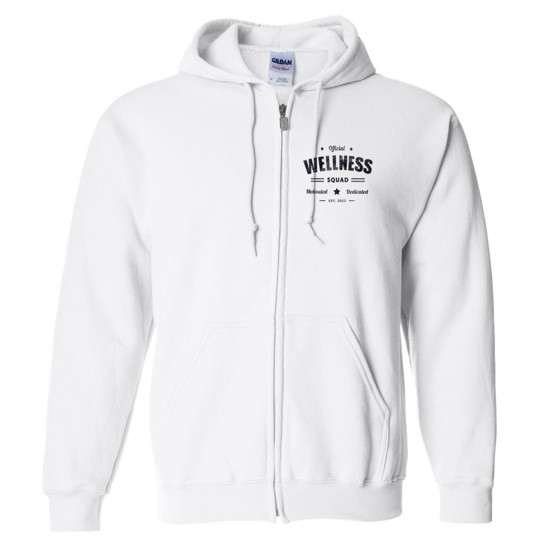 Wellness Squad P.e Crew Health Trainer Coach Nurse Full Zip Hoodie